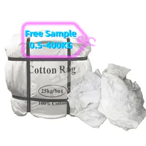Soft & absorbent Used Rags Textile Cloth Fabric white White Cotton Hard Waste in China wiping rag trapo de algodon