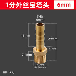 Raccord flexible pour gaz naturel en cuivre massif à 4/6 points, tête de pagode, avec filetage extérieur vert, raccords en laiton 8/10/12 mm - Product Image 2