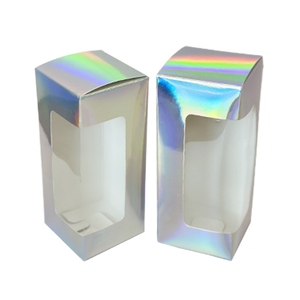 Windowed Auto-Bottom Box Laser Paperboard Box Custom Embossed Recyclable Packaging for Water Cups & Aromatherapy Candles - Product Image 1