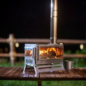 שריפת עץ רב-דלק ניידת נירוסטה מחנאות אוהל אריזת אחורי כיריים עיצוב מינימליסטי כסף לסיים כל עונות השימוש - Product Image 3