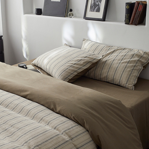 <span class=keywords><strong>2025</strong></span> Mới Bốn Mảnh Điên Tình Yêu Sọc Điều Khiển Bông Bộ Đồ Giường Cao Cấp Đơn Giản Mùa Thu Chăn Bìa Nhà Máy Sang Trọng Nhà Máy Tấm Ga Giường - Product Image 4