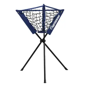 Triangolo pieghevole portatile raccogliere palla rack con fibra di vetro palo tenere pinza sport palla raccogliere palla rack