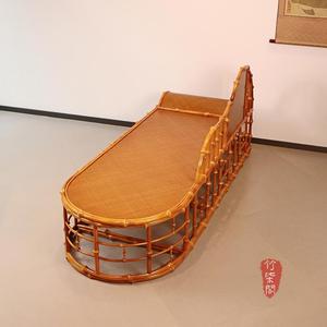 Bamboo Concubine Couch Chinese Style Tapered Leg Tilting Chaise Lounge Living Room Furniture - Product Image 5