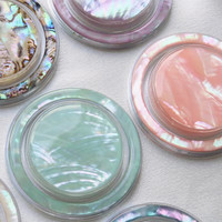 Coque magnétique en plastique irisé en forme de coquille Saint-Jacques, en nacre naturelle, compatible avec les prises, en stock d'usine, vente en gros personnalisée