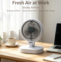 Ventilateur de bureau portable blanc, petit ventilateur de table silencieux avec inclinaison réglable, grille amovible et base stable pour la maison, le bureau et la chambre