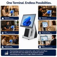 Terminal de point de vente tactile personnalisé OEM ODM 15,6 pouces, caisse enregistreuse, système de point de vente de bureau avec processeur Intel, Windows/Android, Bluetooth/Wi-Fi