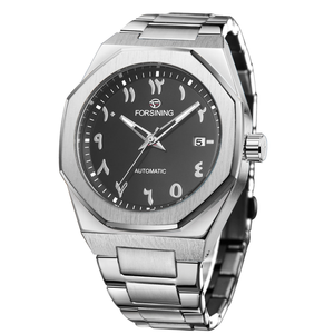 Orologio Meccanico Automatico da Uomo con Scala Numerica Araba Orientale 375, Cinturino <span class=keywords><strong>in</strong></span> <span class=keywords><strong>Acciaio</strong></span> Inossidabile, Impermeabile 3BAR, Regalo Aziendale - Product Image 5