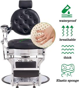 Sillón de Barbería Profesional de Lujo, Reclinable, con Respaldo Redondo, para Peluquería y Belleza - Product Image 6