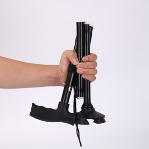 Canne pliante Flare Star à 4 sections, télescopique, hauteur réglable, antidérapante, à quatre pieds, pour personnes âgées - Product Image 2