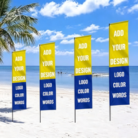 Drapeau de plage personnalisé double face de haute qualité, résistant à la décoloration, avec piquet de sol, pour les distributeurs en gros