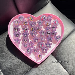 Jolies bagues à paillettes en forme de cœur pour filles, 36 pièces, pour déguisement de petites filles, avec boîte de présentation charmante - Product Image 3