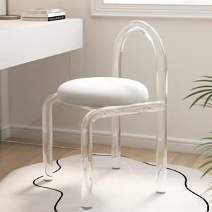 Kursi akrilik 2025 Longstar, kursi akrilik kokoh & elegan dengan bantal kulit dekorasi Interior dan ruang makan - Product Image 1