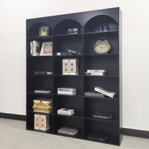 خزانة كتب خشبية حديثة 6 طبقات مع 18 مكعبات مساحة كبيرة قاعدة خزانة كتب سوداء لغرفة النوم والمعيشة والمكتب والمنزل والأثاث - Product Image 3