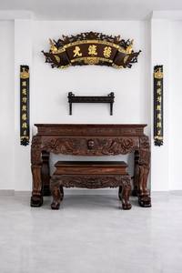 Altar de una sola pieza de madera Chiuliu - Altar ancestral tallado a mano Chan Mong (176 × 88 × 127 cm) - Product Image 3