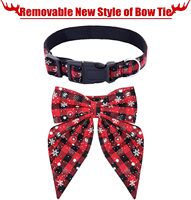 Collar Navideño para Perro con Lazo, Collares Rojos para Mascotas con Hebilla Resistente, Collar Festivo para Perros Pequeños, Medianos y Grandes