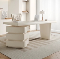 Bureau de direction ergonomique moderne en bois massif avec tiroir, bureau d'écriture de luxe pour la maison ou le bureau