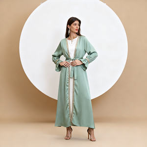 Vestido Abaya Elegante de Poliéster con Encaje de Alta Calidad para Mujeres Musulmanas, Proveedor Mayorista Personalizado - Product Image 3