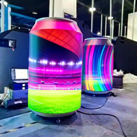 Écran LED en forme de canette personnalisé, best-seller, P2 P3 HD, étanche, flexible, souple, avec anneau de traction, affichage vidéo mural pour la publicité