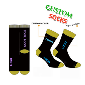 Atacado Personalizado Designer Tripulação Meias Bordado Logotipo Alta Qualidade De Malha Personalizado OEM Meias Impressão Digital Homens Meias - Product Image 1