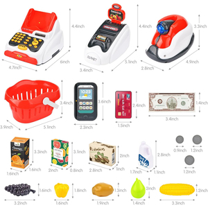 3 IN 1 supermercato fingono di giocare a fare acquisti IN età prescolare giocattoli elettronici per registratori di cassa per bambini con Scanner per cassa - Product Image 5