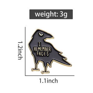 กระเป๋าเข็มกลัดแบบพังก์เข็มกลัดติดปกเสื้อเข็มกลัดเครื่องประดับสีดำของขวัญสำหรับเพื่อนหมุดเคลือบอีกาแบบกอธิคออกแบบได้เองรูปหัวกะโหลกดาว - Product Image 6