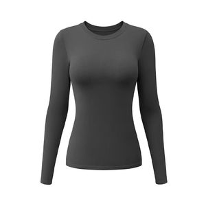 Hot Selling Breathable Skin Friendly Polyester Plaid Pattern Full Sleeve Sports Wear for Women Simple Round Neck Tops - Product Image 4