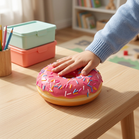 Jouet sensoriel anti-stress en silicone en forme de donut avec design saupoudré, cadeau unisexe