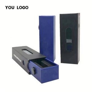 Slide Drawer Box Custom Logo 1ml Packaging for Child Resistant Cardboard Box With <b>Clear</b> Plastic Window - Product Image 1