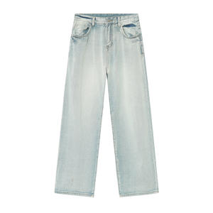 Vendita calda pantaloni di alta qualità da uomo Denim pantaloni stile Vintage lavato morbido Casual <span class=keywords><strong>Jeans</strong></span> di cotone per uomo - Product Image 4