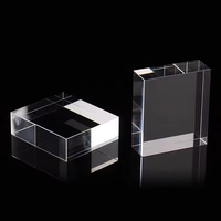 Verre optique personnalisé K9 cristal saphir cristal carré bloc guide de lumière prisme pour instrument de beauté laser