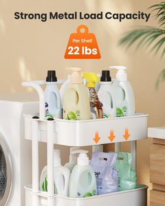 Small Mobile Trolley Storage Rack Multi Layer Home Tool Trolley Iron Frame Plastic Basket Storage Rack for Living Room Bedroom - Product Image 4