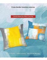 Sarung Bantal Suede Abstrak, Sarung Bantal Cetak Cat Air untuk Sofa, Sarung Bantal Dekorasi Rumah Terlaris