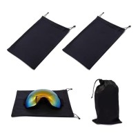 Étui à lunettes de ski en microfibre douce Sac de protection à cordon pour lunettes de snowboard et lunettes de soleil