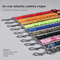 Laisse de sécurité élastique pour chien avec clip pivotant, absorption des chocs, réfléchissante, en polyester durable pour la sécurité en voyage - 10 couleurs
