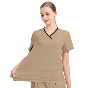 Mode hôpital uniformes infirmière beauté Salon dentaire vêtements de travail Logo personnalisé Stretch uniforme médical gommages ensembles pour hommes femmes - Product Image 2