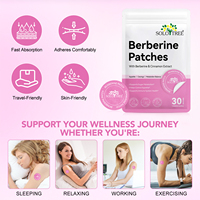 Parches de Berberina SOLOTREE OEM/ODM con Canela y Vitaminas del Grupo B para Control del Apetito, Apoyo al Metabolismo y Salud Inmunológica - 30 Parches/Bolsa