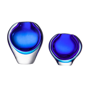 Vases en verre conique Murano bleu océan profond pour plantes de véranda et fleurs - Product Image 4