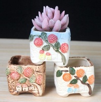 Pot de fleurs en céramique écologique pour plantes succulentes, combinaison macaron, pot à cactus en porcelaine brillante à rayures, décoration de table et de jardin