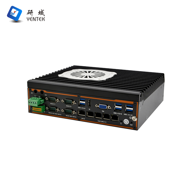 Industrial Mini PC Intel LGA1151 6th 9th Gen 5 LAN 4 PoE 4 COM RS232 RS485 GPIO Desk DIN Rail Embedded AI Edge Box Computer