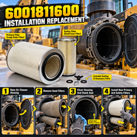 Komatsu 600-181-1600 Rakitan Filter Udara Mesin Efisiensi Tinggi untuk Sistem Asupan Udara Diesel Peralatan Berat