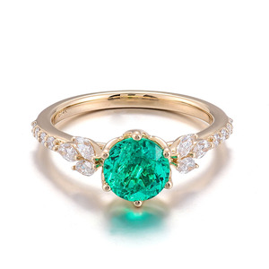 Anillo de Compromiso de <span class=keywords><strong>Diamante</strong></span> Cultivado en Laboratorio y Oro para Mujer, Anillo de Boda, Elegante y Moderno, Estilo Europeo Americano, Venta al por Mayor de Fábrica - Product Image 4