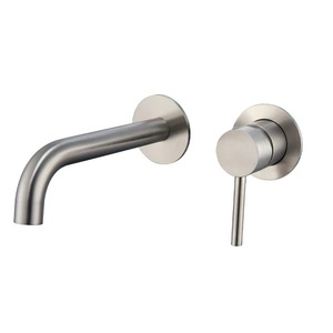304 Stainless Steel Wall Mount Faucet Single Handle Ceramic Valve Core For Washbasin Hotel Use - Product Image 4