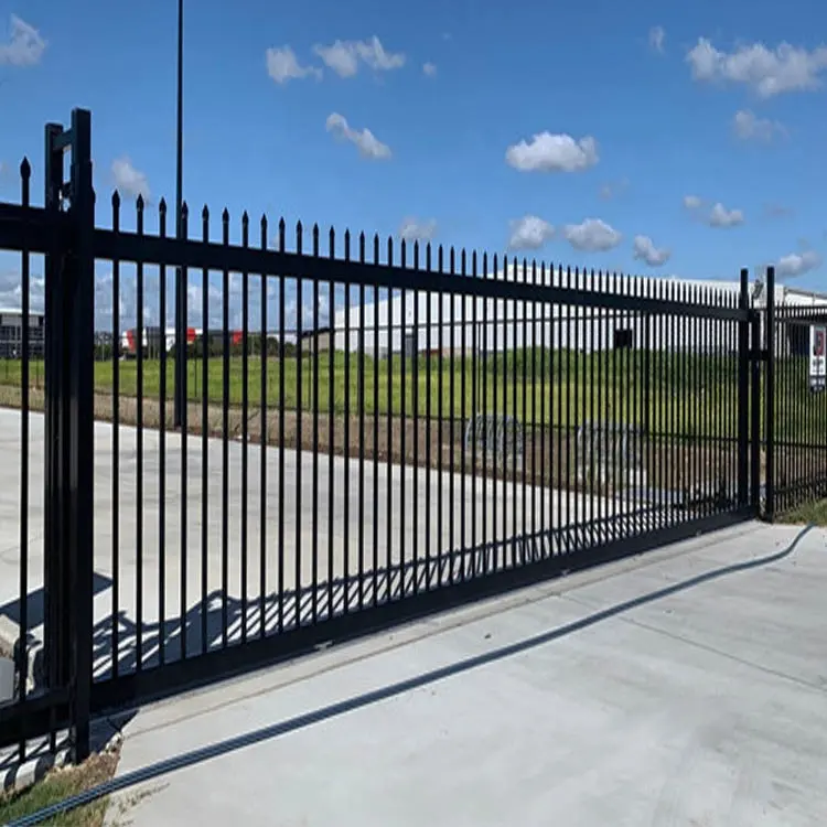 Clôture de sécurité en acier commercial noir de 2.1m de haut/panneau de clôture/clôture de portail périmètre de cour clôture résidentielle