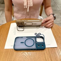 Convient pour iPhone 17 Promax Phone case Matte Skin Magnetic Lens Holder pour Apple 17 16 15Pro Anti Drop Protective Cover
