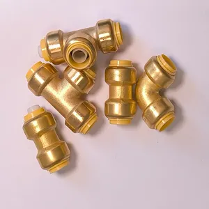 Plumbing material 1/2" 3/4'' 1 '' Hight quality quick connect brass sharkbite, push in fittings for pex pipes brass fittings