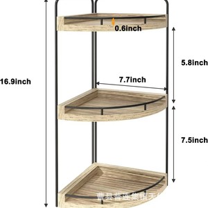 Cross-border fan-shaped <b>storage</b> shelf, <b>corner</b> shelf behind door, floor-standing <b>storage</b> <b>unit</b>, toiletries organizer, bathroom - Product Image 4