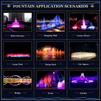 Fontaine créative d'extérieur personnalisée avec intégration eau-feu, fontaine musicale à jets de feu et d'eau dansante pour parc
