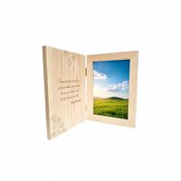 Cornice Portafoto in Legno Stile Libro con Cerniera e Pannello Inciso per Messaggi, Ideale per Matrimoni, Anniversari, Regali per la Famiglia e Decorazioni