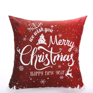الأحمر نمط غطاء الوسادة عيد الميلاد مهرجان نمط وسادة غطاء المنزل أريكة سيارة الزخرفية رمي المخدة 45x45cm