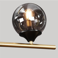 Table à manger de cuisine moderne, bureau, pendentif de chambre, luminaire de décoration intérieure, éclairage de plafond Led boule de verre noir